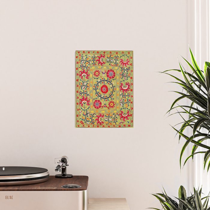 Lakai Suzani Uzbekistan Floral Embroidery Print Poster Gallery Image 2