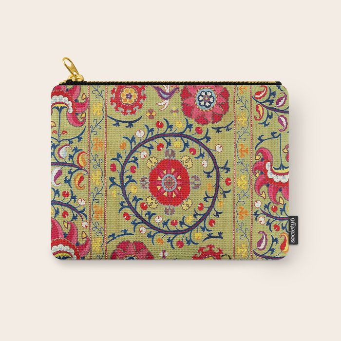 Lakai Suzani Uzbekistan Floral Embroidery Print Carry All Pouch Gallery Image 1