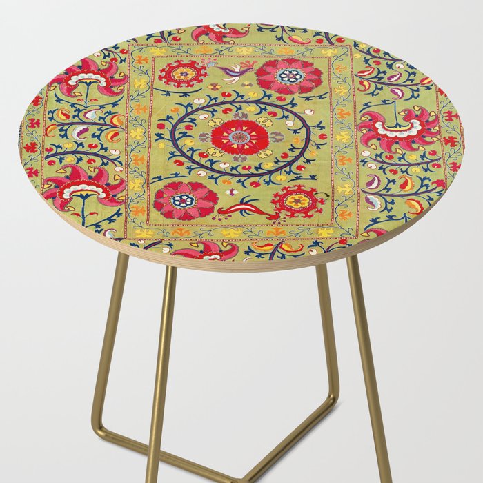 Lakai Suzani Uzbekistan Floral Embroidery Print Side Table Gallery Image 2