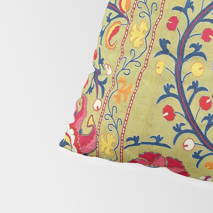 Lakai Suzani Uzbekistan Floral Embroidery Print Pillow Sham Gallery Image 4