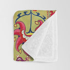 Lakai Suzani Uzbekistan Floral Embroidery Print Throw Blanket Gallery Image 3