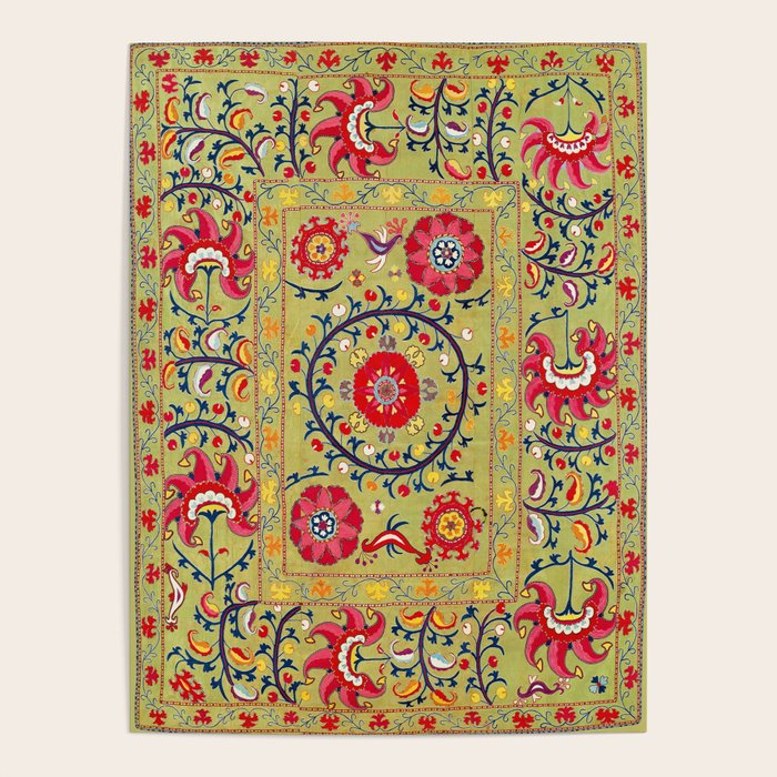 Lakai Suzani Uzbekistan Floral Embroidery Print Poster Gallery Image 4