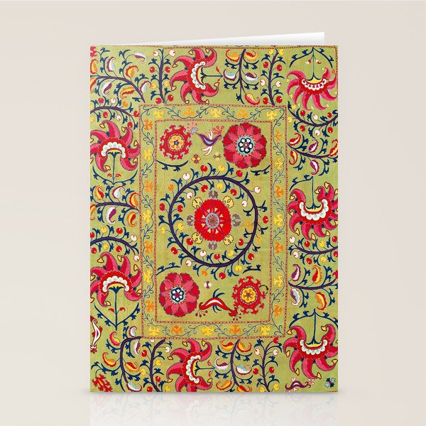 Lakai Suzani Uzbekistan Floral Embroidery Print Stationery Card Gallery Image 2