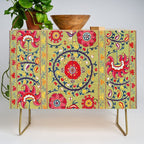 Lakai Suzani Uzbekistan Floral Embroidery Print Credenza Gallery Image 1
