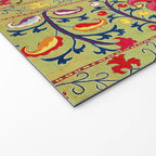 Lakai Suzani Uzbekistan Floral Embroidery Print Welcome Mat Gallery Image 2