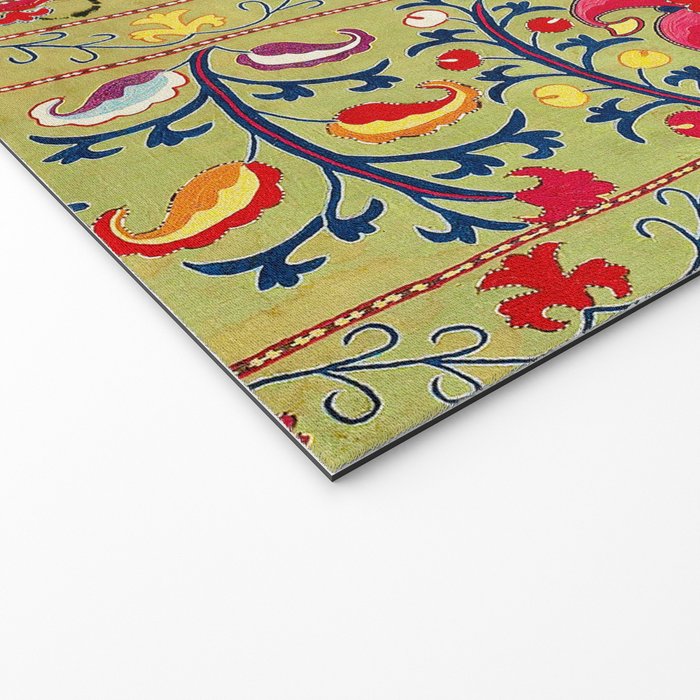 Lakai Suzani Uzbekistan Floral Embroidery Print Welcome Mat Gallery Image 2
