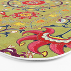 Lakai Suzani Uzbekistan Floral Embroidery Print Bath Mat Gallery Image 3