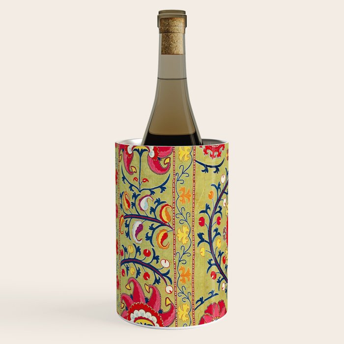 Lakai Suzani Uzbekistan Floral Embroidery Print Wine Chiller Gallery Image 2