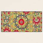 Lakai Suzani Uzbekistan Floral Embroidery Print Desk Mat Gallery Image 3