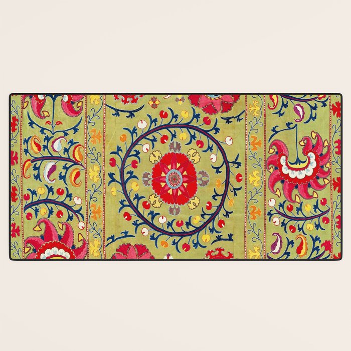 Lakai Suzani Uzbekistan Floral Embroidery Print Desk Mat Gallery Image 3