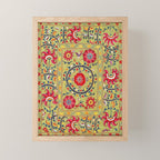Lakai Suzani Uzbekistan Floral Embroidery Print Mini Art Print Gallery Image 1