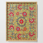 Lakai Suzani Uzbekistan Floral Embroidery Print Serving Tray Gallery Image 1