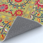 Lakai Suzani Uzbekistan Floral Embroidery Print Rug Gallery Image 4
