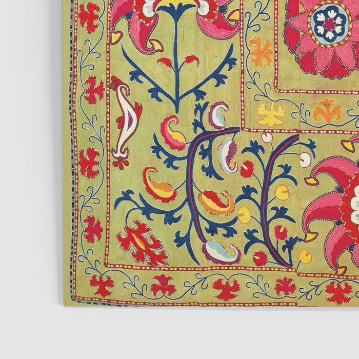 Lakai Suzani Uzbekistan Floral Embroidery Print Poster Gallery Image 3