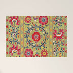 Lakai Suzani Uzbekistan Floral Embroidery Print Welcome Mat Gallery Image 1