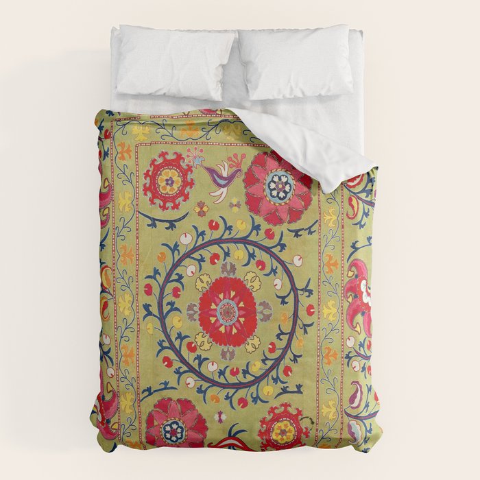 Lakai Suzani Uzbekistan Floral Embroidery Print Duvet Cover Gallery Image 1