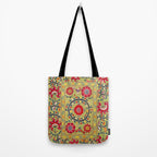 Lakai Suzani Uzbekistan Floral Embroidery Print Tote Bag Gallery Image 2