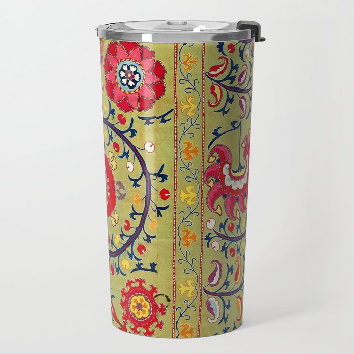 Lakai Suzani Uzbekistan Floral Embroidery Print Travel Mug Gallery Image 2