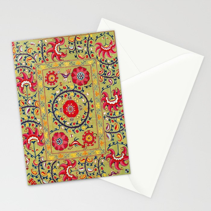 Lakai Suzani Uzbekistan Floral Embroidery Print Stationery Card Gallery Image 2