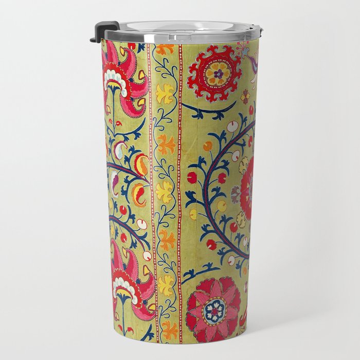 Lakai Suzani Uzbekistan Floral Embroidery Print Travel Mug Gallery Image 3