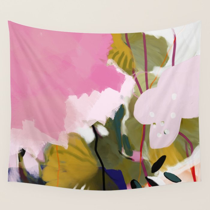 abstract jungle leaves Wall Tapestry Gallery Image 1