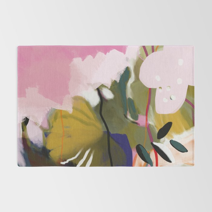 abstract jungle leaves Rug Gallery Image 2