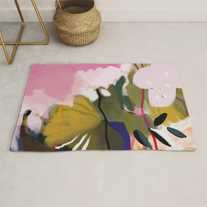 abstract jungle leaves Rug Gallery Image 1