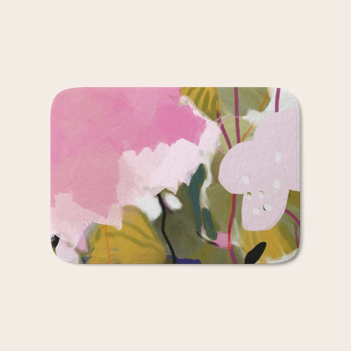 abstract jungle leaves Bath Mat Gallery Image 1