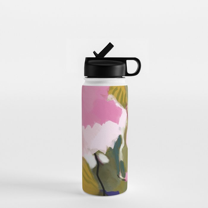 abstract jungle leaves Water Bottle Gallery Image 1