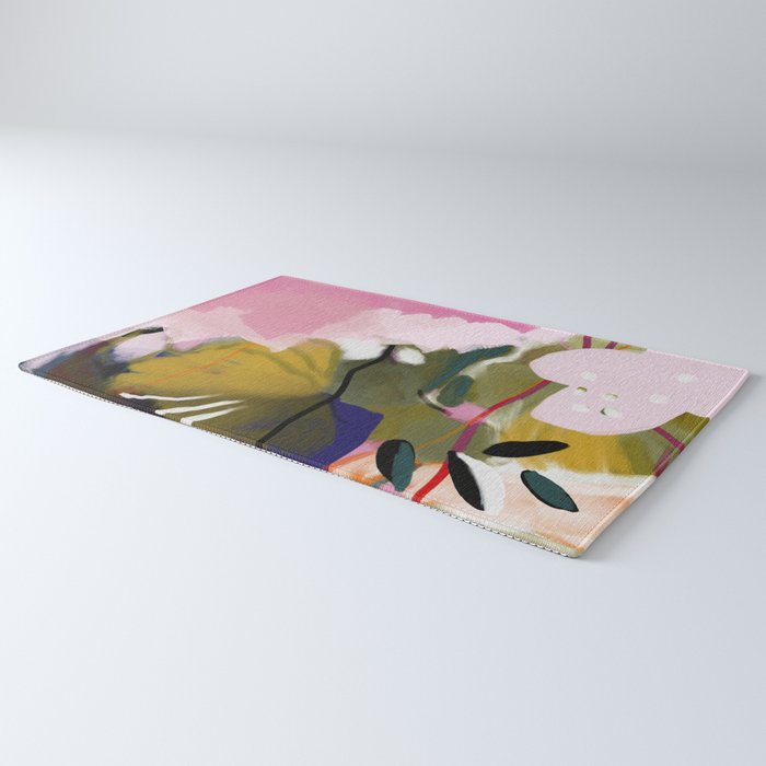 abstract jungle leaves Rug Gallery Image 3