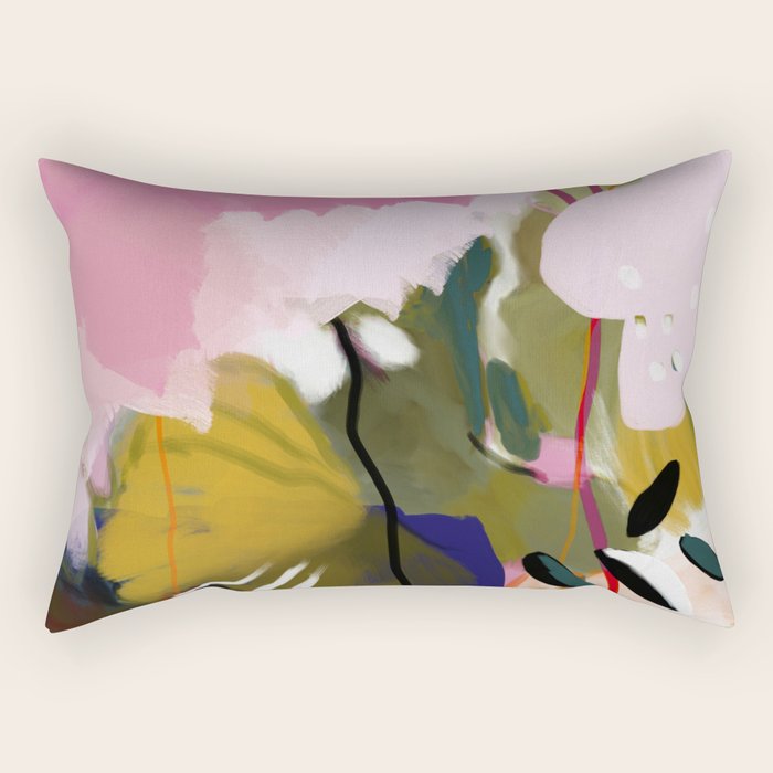 abstract jungle leaves Rectangular Pillow Gallery Image 1