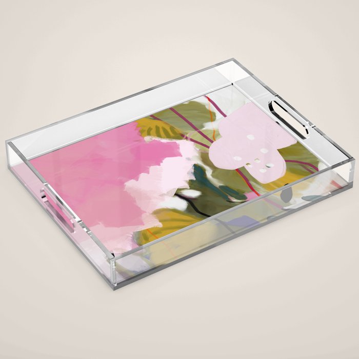 abstract jungle leaves Acrylic Tray Gallery Image 1