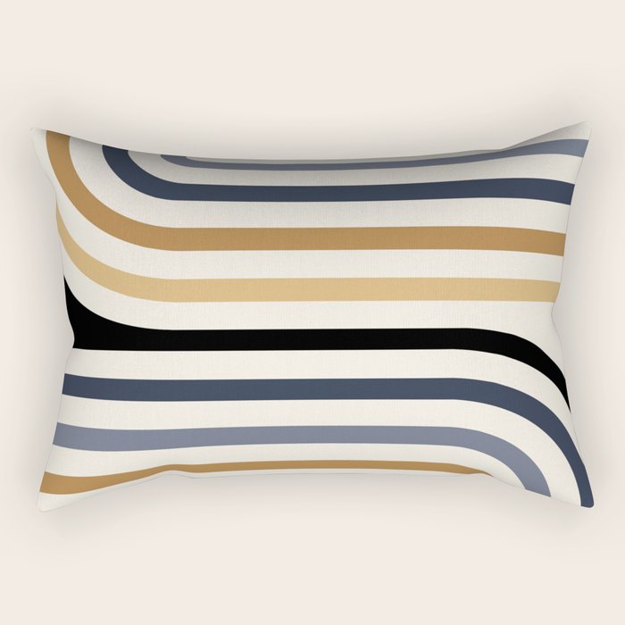 Bold Curvature Stripes III Rectangular Pillow Gallery Image 2