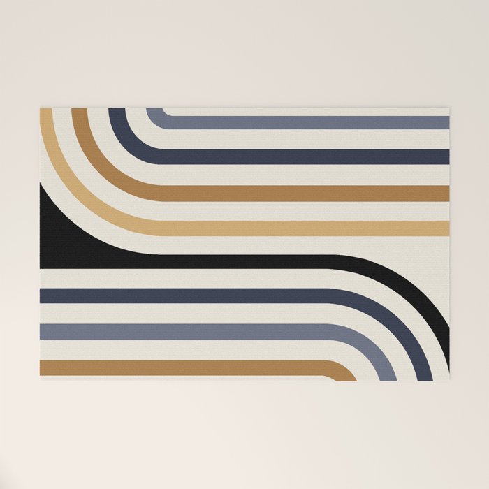 Bold Curvature Stripes III Welcome Mat Gallery Image 1