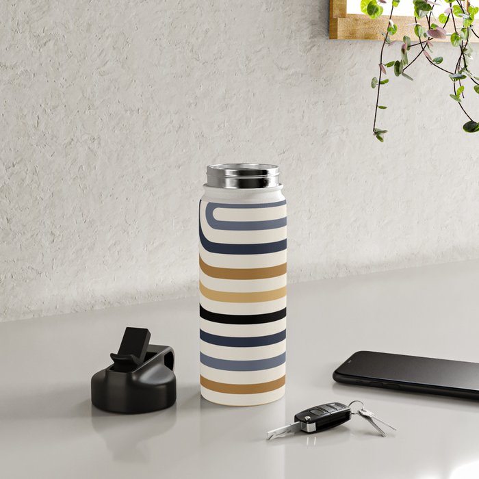 Bold Curvature Stripes III Water Bottle Gallery Image 4