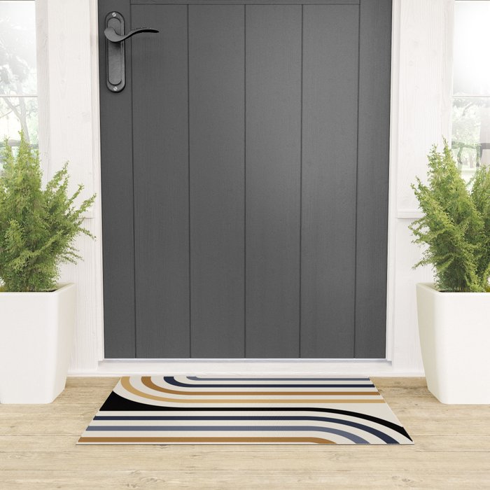 Bold Curvature Stripes III Welcome Mat Gallery Image 3