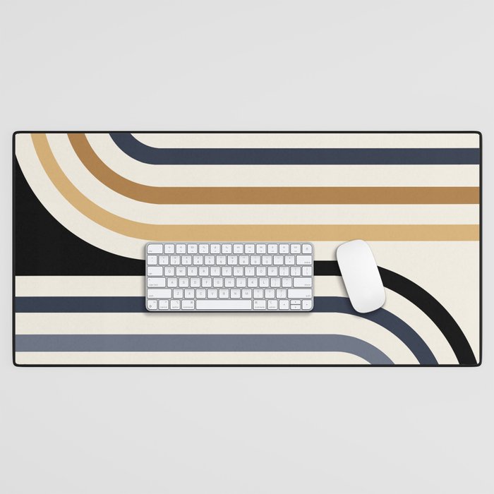 Bold Curvature Stripes III Desk Mat Gallery Image 1