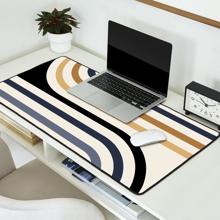 Bold Curvature Stripes III Desk Mat Gallery Image 2