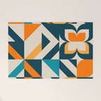 Modern Geometric flowers pattern Welcome Mat Gallery Image 1