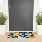 Modern Geometric flowers pattern Welcome Mat Gallery Image 3