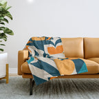 Modern Geometric flowers pattern Throw Blanket Gallery Image 1