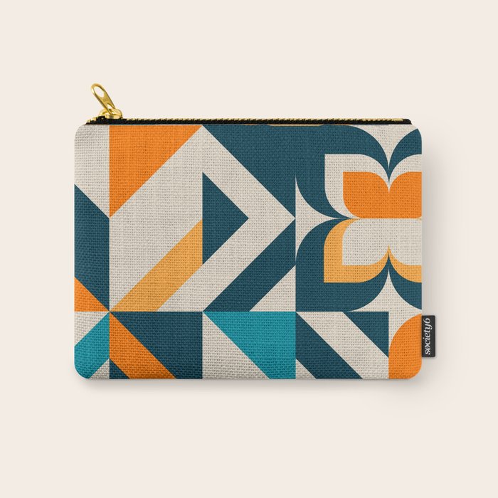 Modern Geometric flowers pattern Carry All Pouch Gallery Image 1