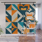 Modern Geometric flowers pattern Wall Mural Gallery Image 1