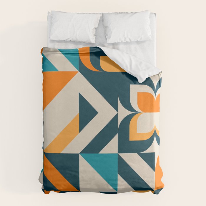Modern Geometric flowers pattern Duvet Cover Gallery Image 6