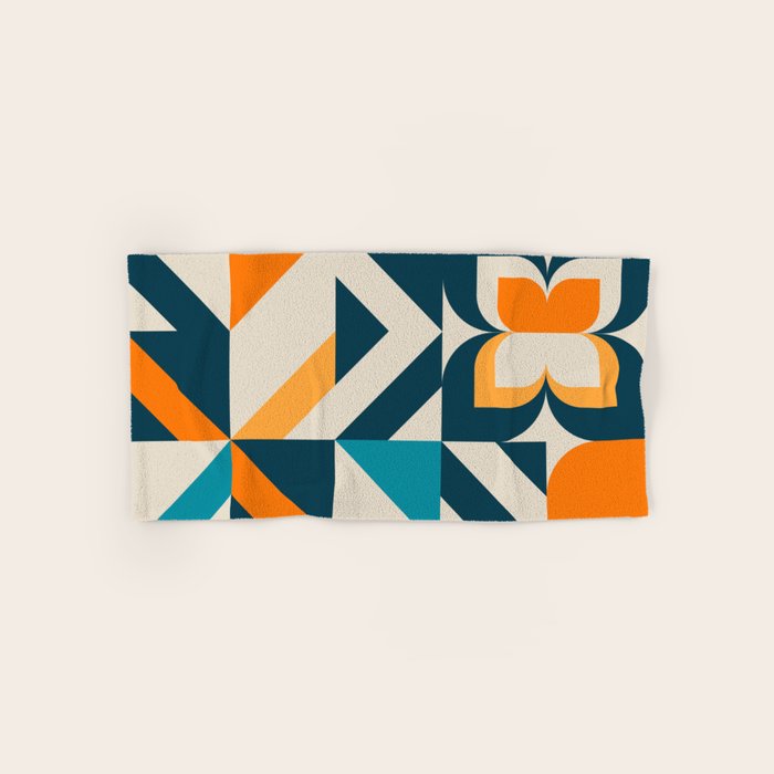 Modern Geometric flowers pattern Bath Towel Gallery Image 1