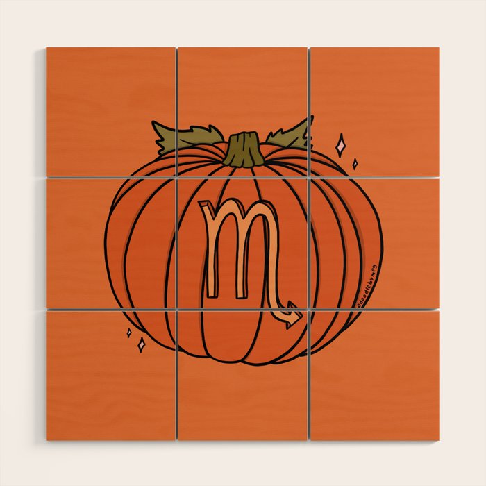Scorpio Pumpkin Wood Wall Art Gallery Image 1