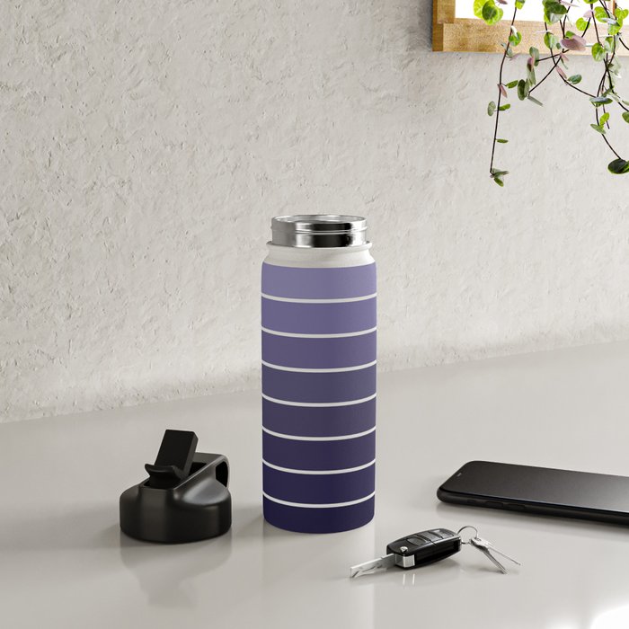 Gradient Arch XI Lavender Dusk Mid Century Modern Rainbow Water Bottle Gallery Image 4