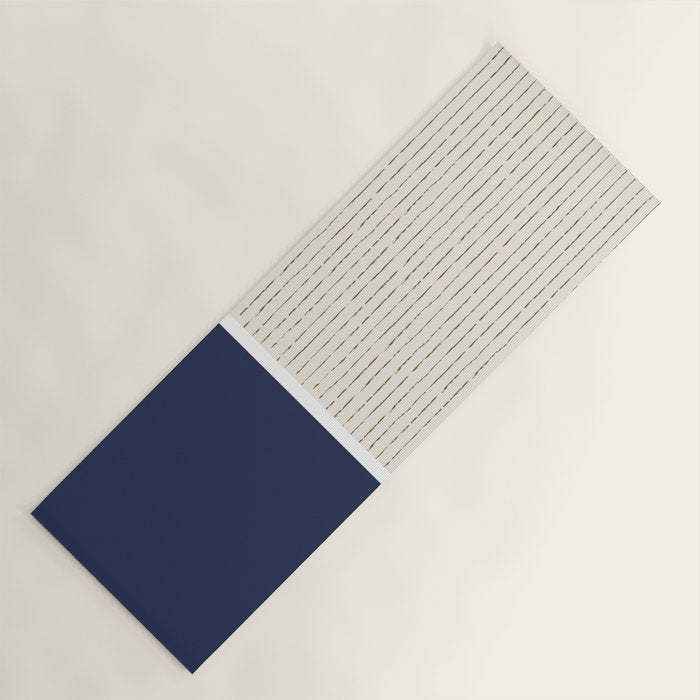 Beige Navy Yoga Mat Gallery Image 1