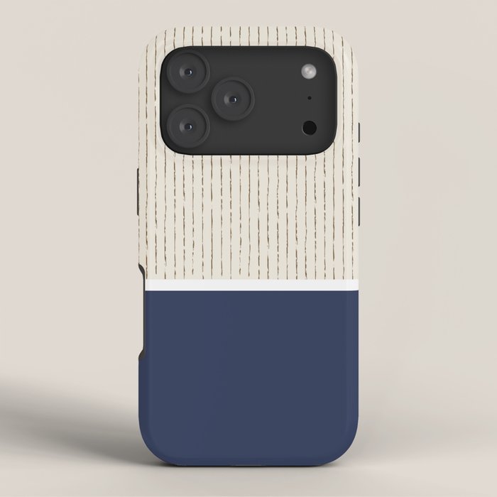 Beige Navy iPhone Case Gallery Image 3