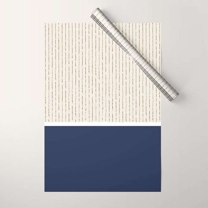 Beige Navy Wrapping Paper Gallery Image 1